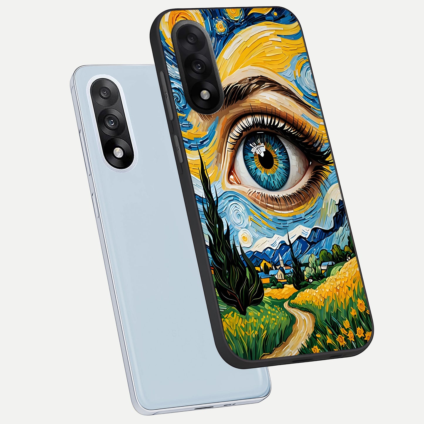  Van Gogh Eye phone case For Oneplus Nord 5 showing premium glass back cover with detailed artwork