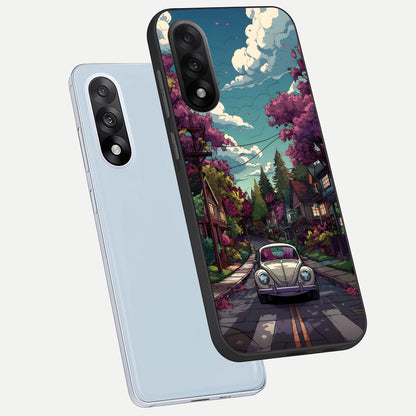  Vintage Street Drive phone case For Oneplus Nord 5 showing premium glass back cover with detailed artwork