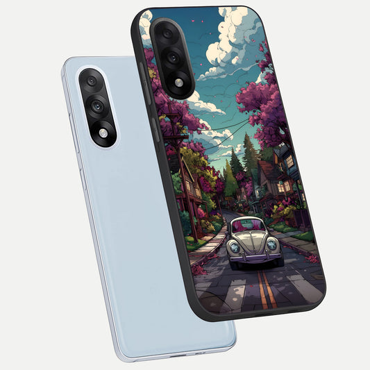  Vintage Street Drive phone case For Oneplus Nord 5 showing premium glass back cover with detailed artwork
