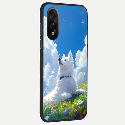  Blissful Cloud Pup back cover For Oneplus Nord 5 slim fit glass case with vibrant aesthetic design