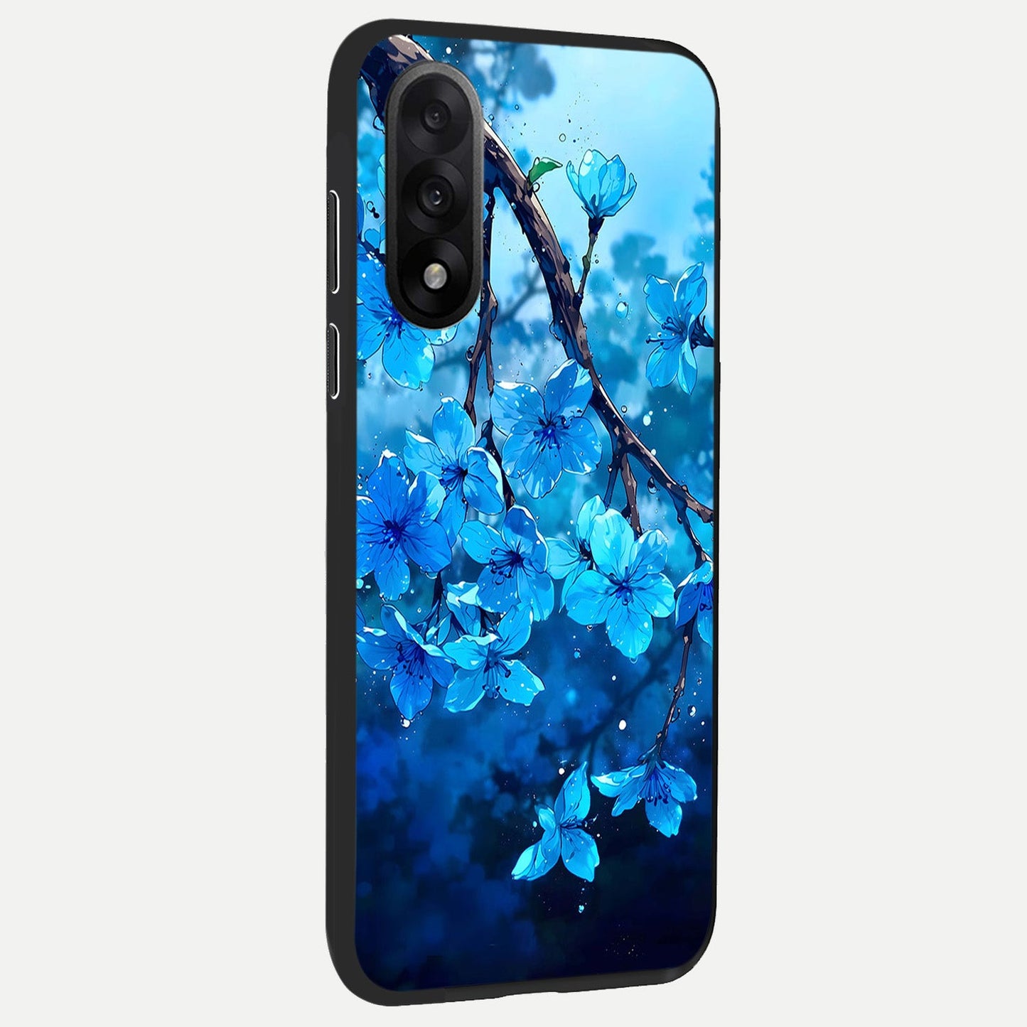  Blue Blossoms Branch back cover For Oneplus Nord 5 slim fit glass case with vibrant aesthetic design