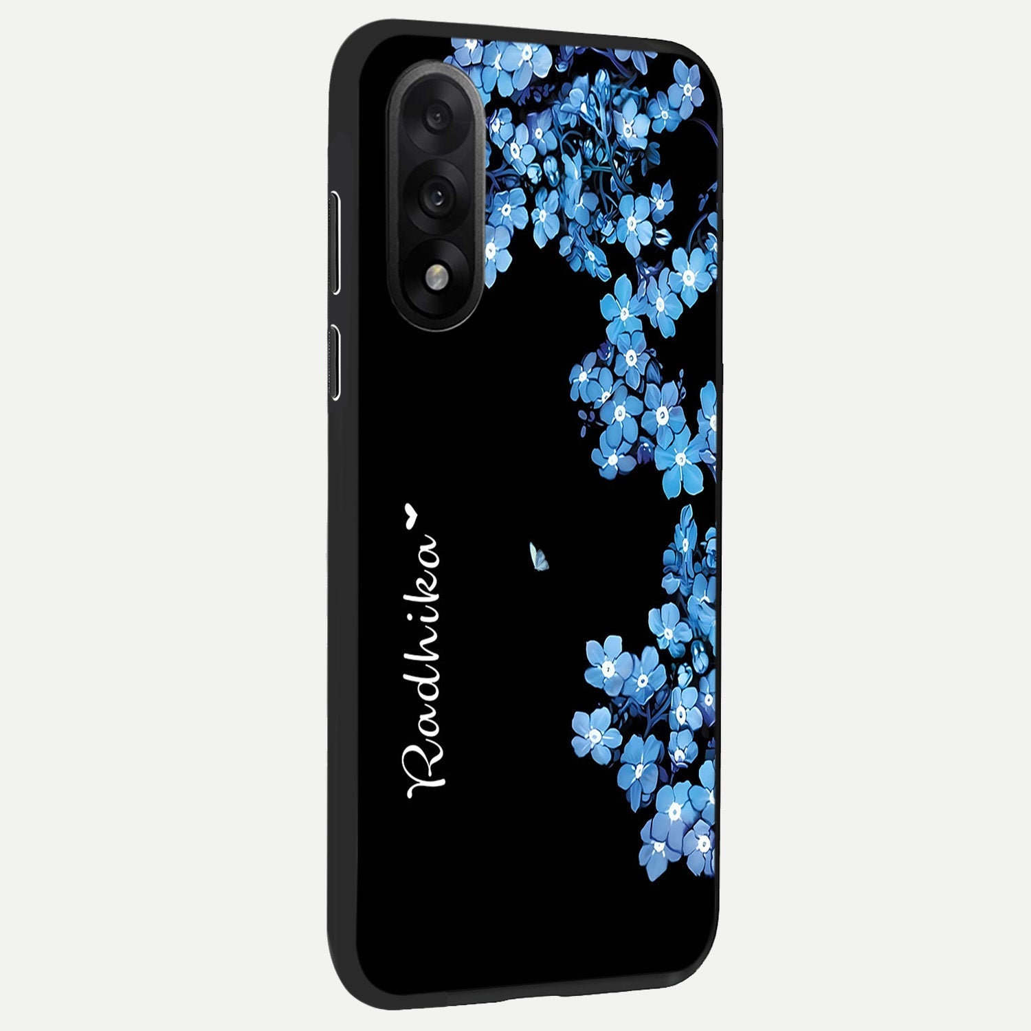  Blue Petal Dream Custom Name back cover For Oneplus Nord 5 slim fit glass case with vibrant aesthetic design