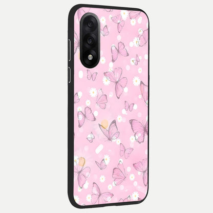  Blush Butterfly Garden back cover For Oneplus Nord 5 slim fit glass case with vibrant aesthetic design