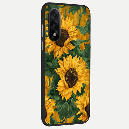 Bright Sunflower Bloom back cover For Oneplus Nord 5 slim fit glass case with vibrant aesthetic design