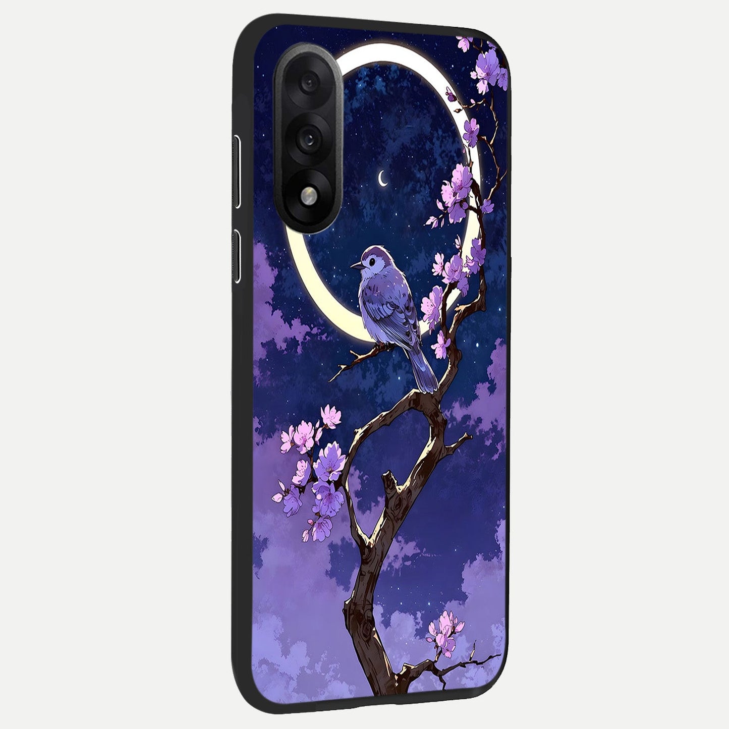  Celestial Bird Blossom back cover For Oneplus Nord 5 slim fit glass case with vibrant aesthetic design