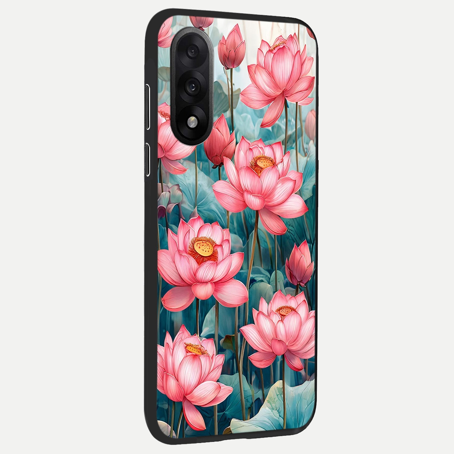  Celestial Pink Lotus back cover For Oneplus Nord 5 slim fit glass case with vibrant aesthetic design