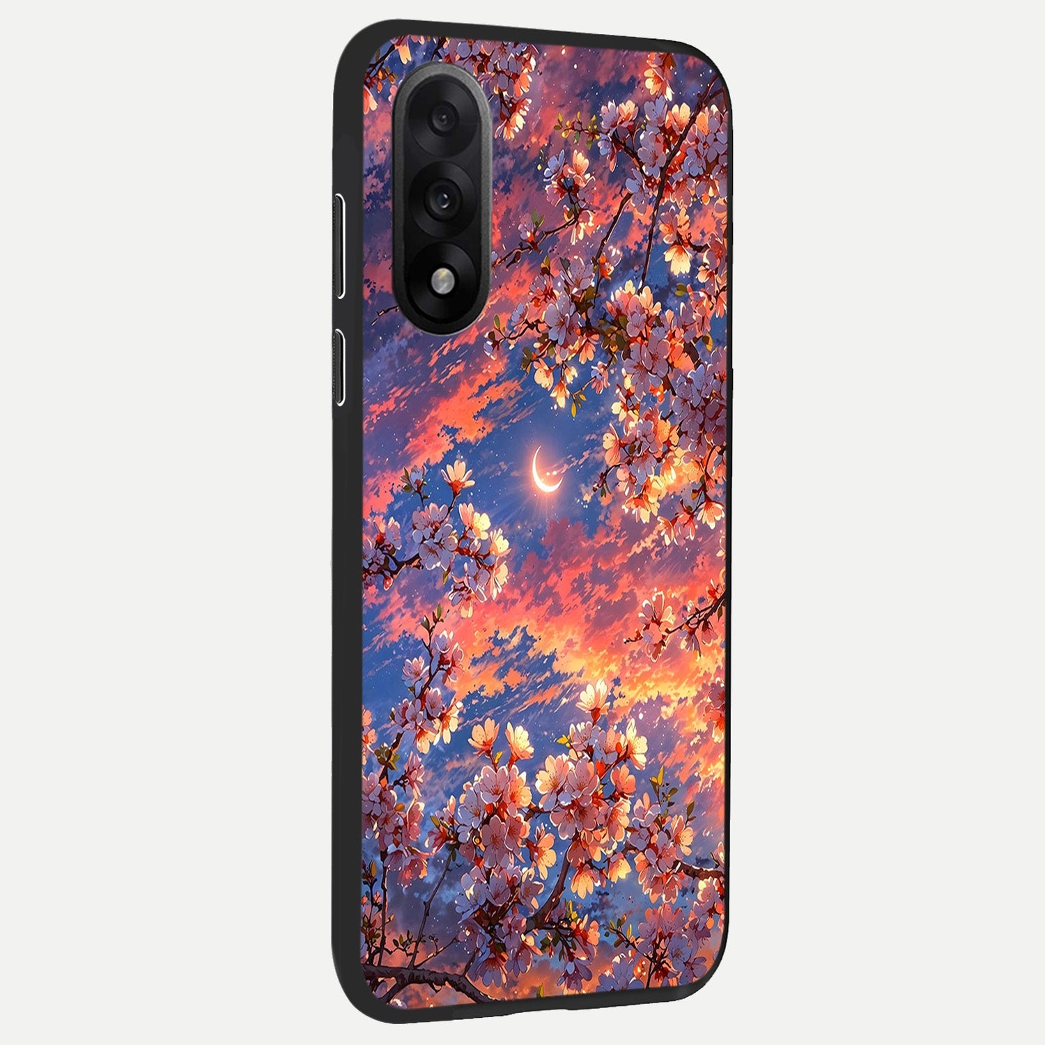  Celestial Sakura Sunset back cover For Oneplus Nord 5 slim fit glass case with vibrant aesthetic design