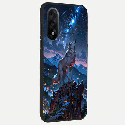  Celestial Wolf Howl back cover For Oneplus Nord 5 slim fit glass case with vibrant aesthetic design