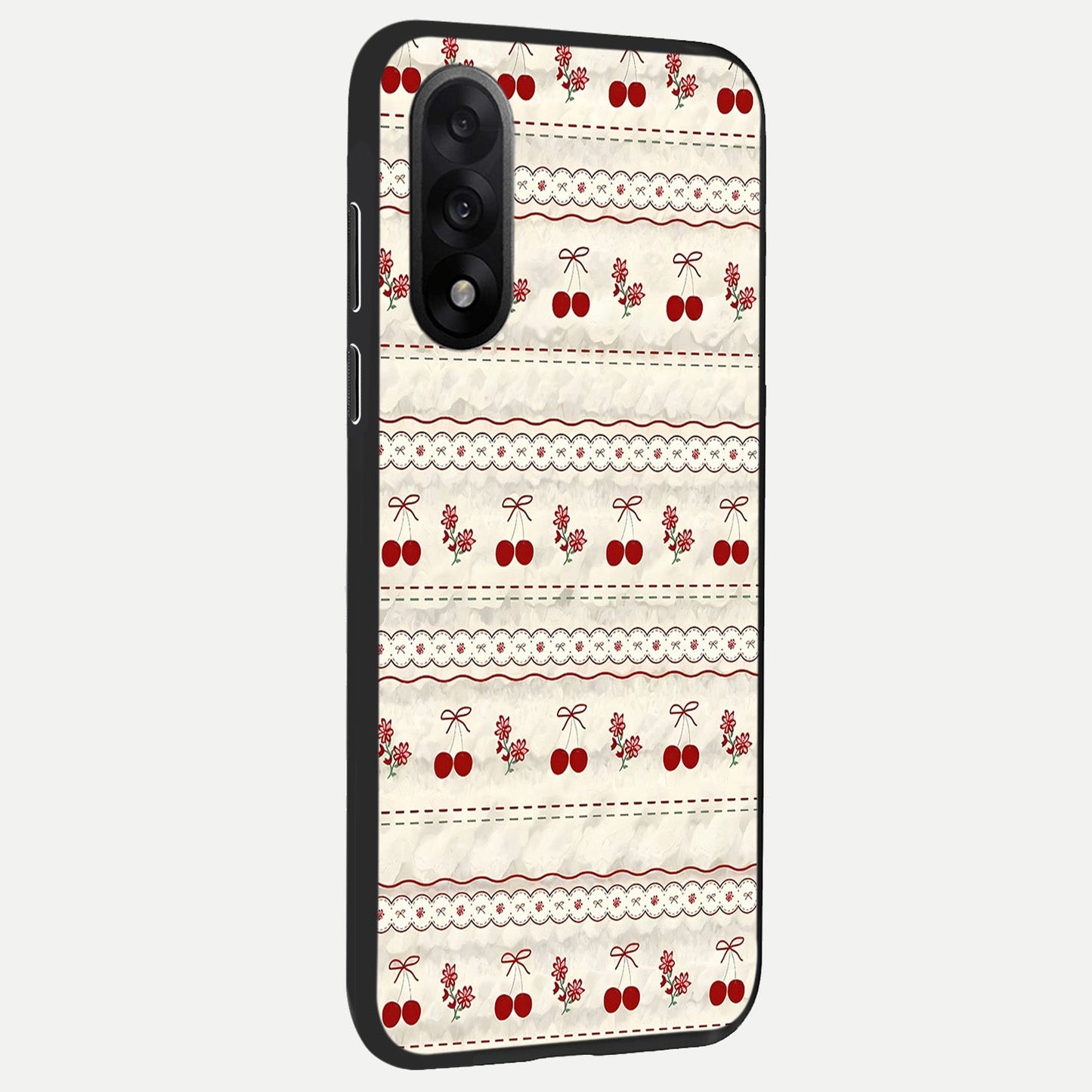  Cherry Bloom Charm back cover For Oneplus Nord 5 slim fit glass case with vibrant aesthetic design