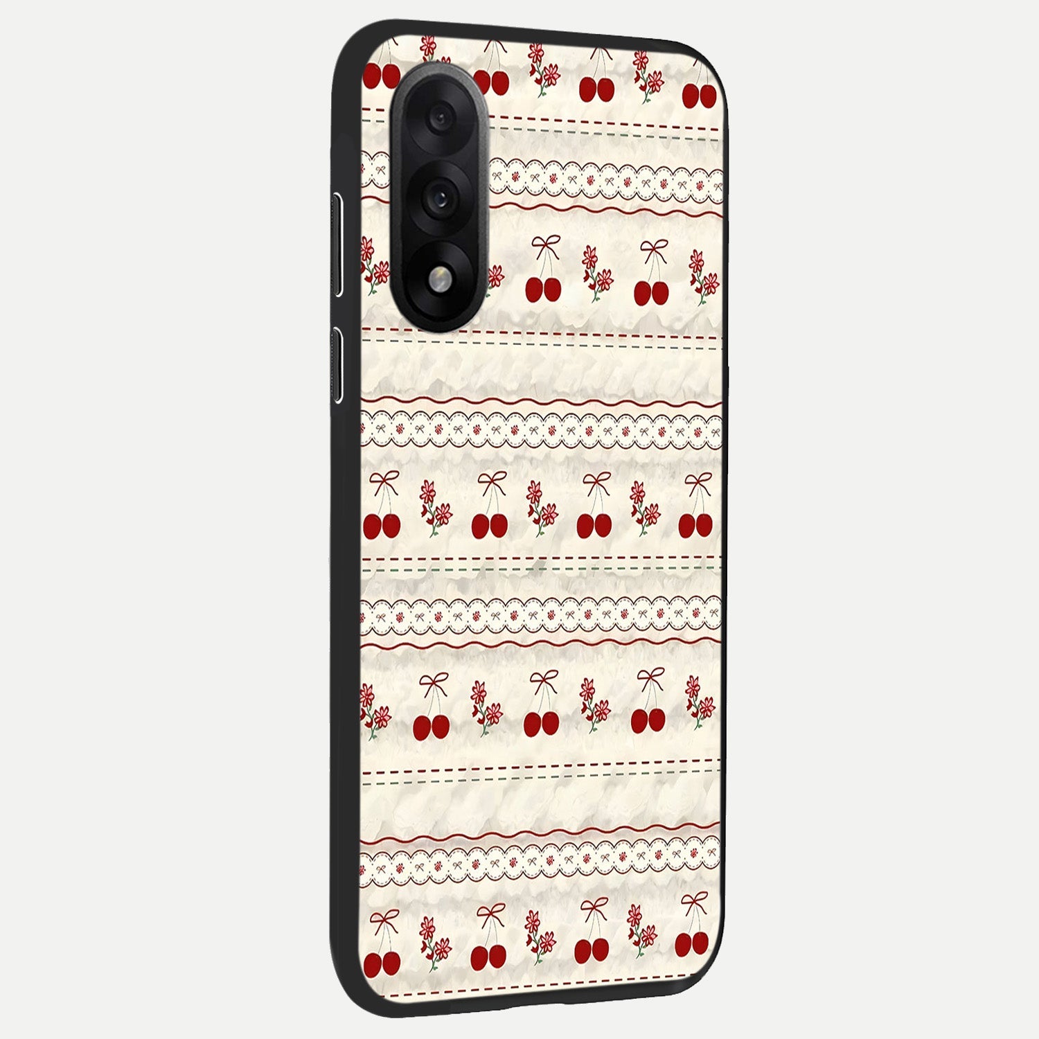  Cherry Bloom Charm back cover For Oneplus Nord 5 slim fit glass case with vibrant aesthetic design