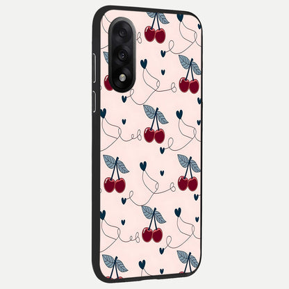  Cherry Heart Line back cover For Oneplus Nord 5 slim fit glass case with vibrant aesthetic design