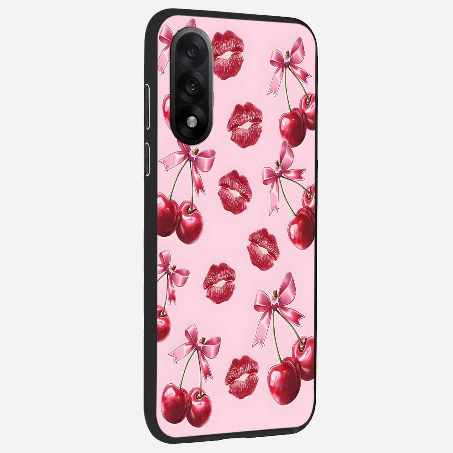 Cherry With Lips back cover For Oneplus Nord 5 slim fit glass case with vibrant aesthetic design