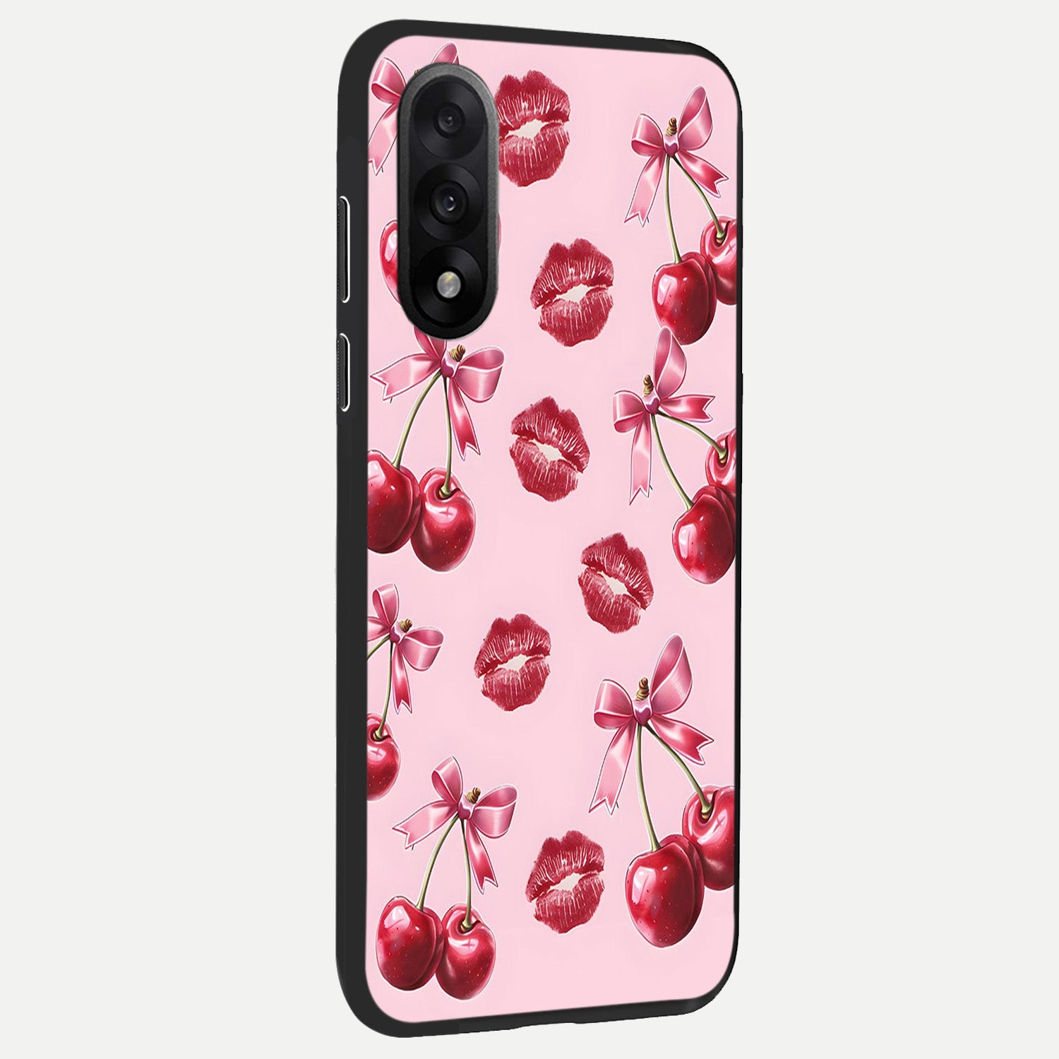  Cherry With Lips back cover For Oneplus Nord 5 slim fit glass case with vibrant aesthetic design