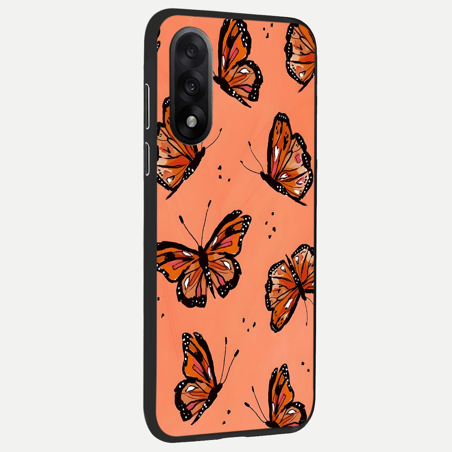  Coral Wing Butterfly back cover For Oneplus Nord 5 slim fit glass case with vibrant aesthetic design