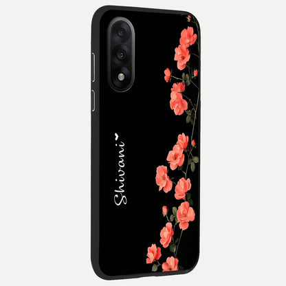  Crimson Bloom Grace Custom Name back cover For Oneplus Nord 5 slim fit glass case with vibrant aesthetic design