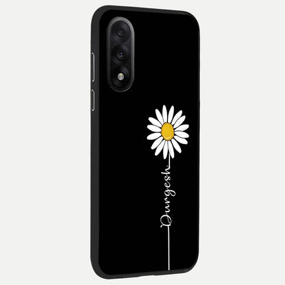  Custom Name White Flower back cover For Oneplus Nord 5 slim fit glass case with vibrant aesthetic design