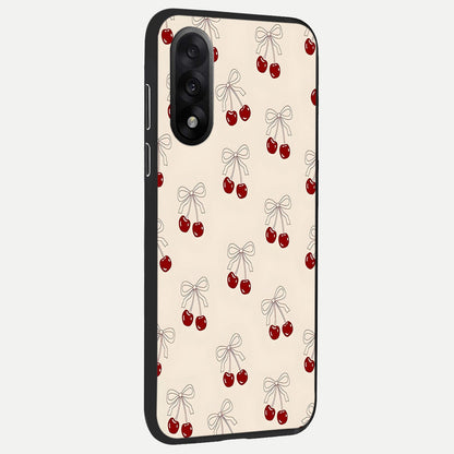  Cute Cherry Pattern back cover For Oneplus Nord 5 slim fit glass case with vibrant aesthetic design