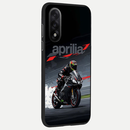  Dark Aprilla back cover For Oneplus Nord 5 slim fit glass case with vibrant aesthetic design