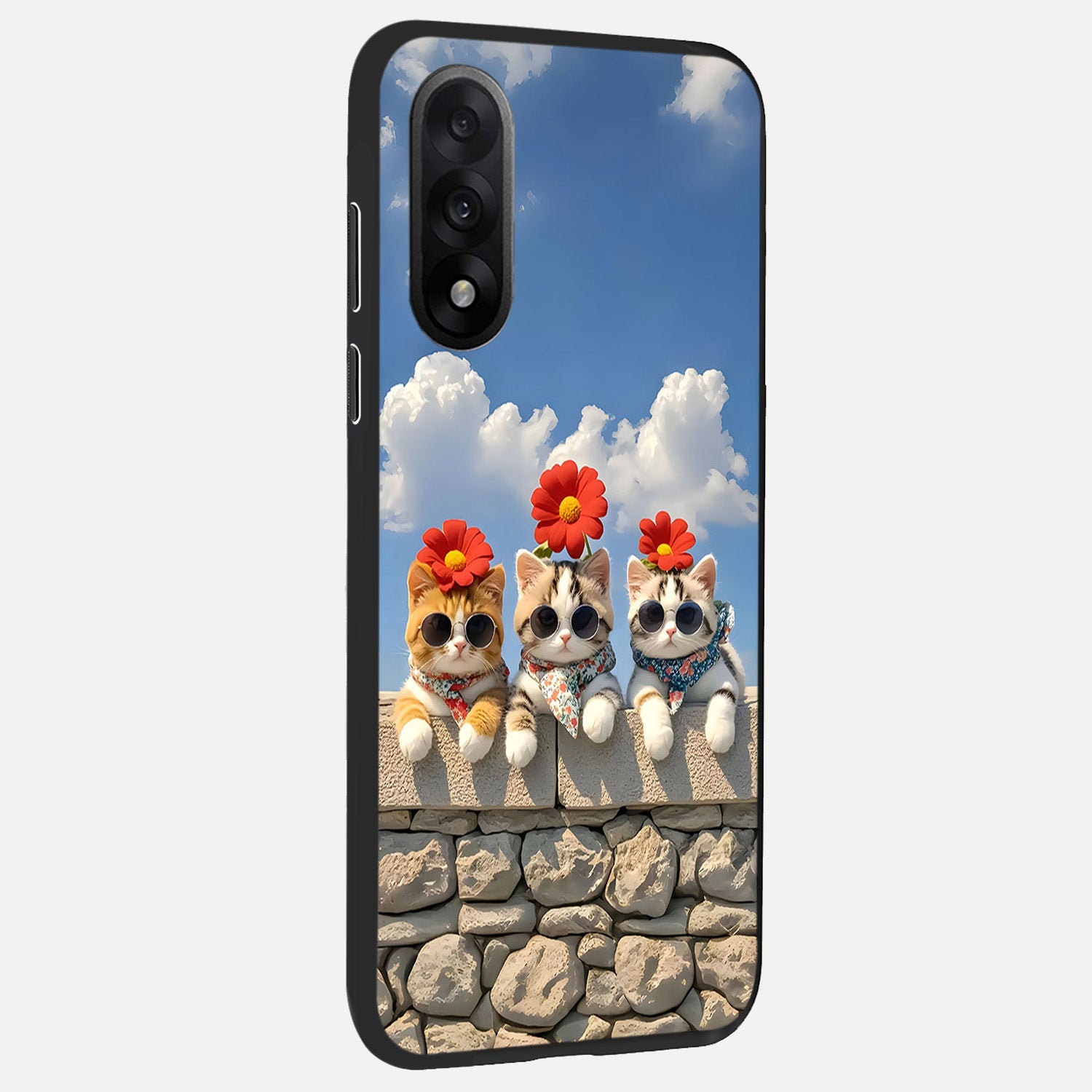  Floral Kitty Squad back cover For Oneplus Nord 5 slim fit glass case with vibrant aesthetic design