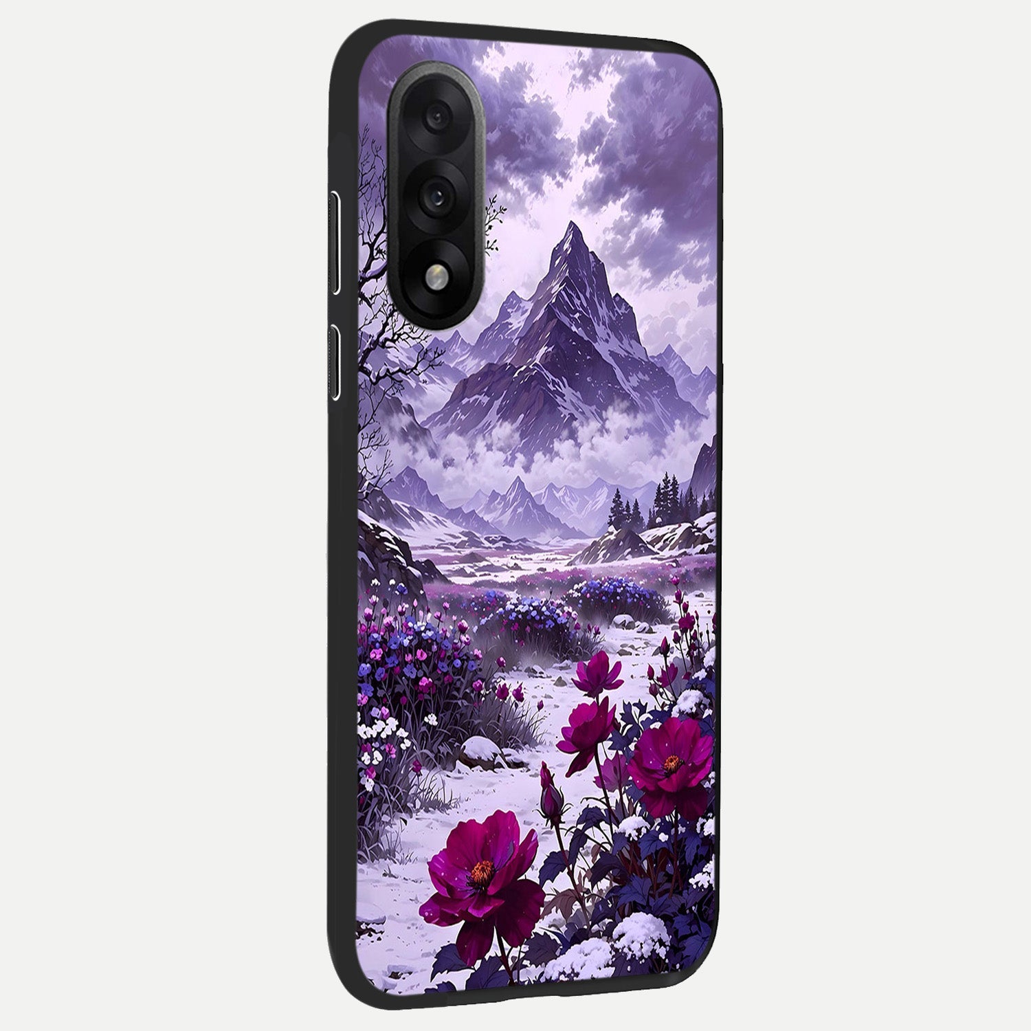  Flower Mountain View back cover For Oneplus Nord 5 slim fit glass case with vibrant aesthetic design