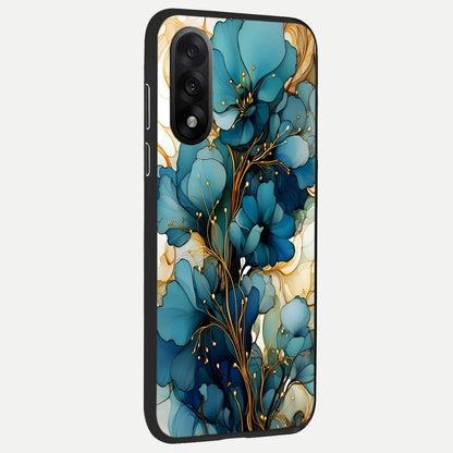  Golden Bloom Symphony back cover For Oneplus Nord 5 slim fit glass case with vibrant aesthetic design