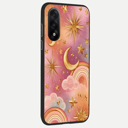  Golden Celestial Dreams back cover For Oneplus Nord 5 slim fit glass case with vibrant aesthetic design