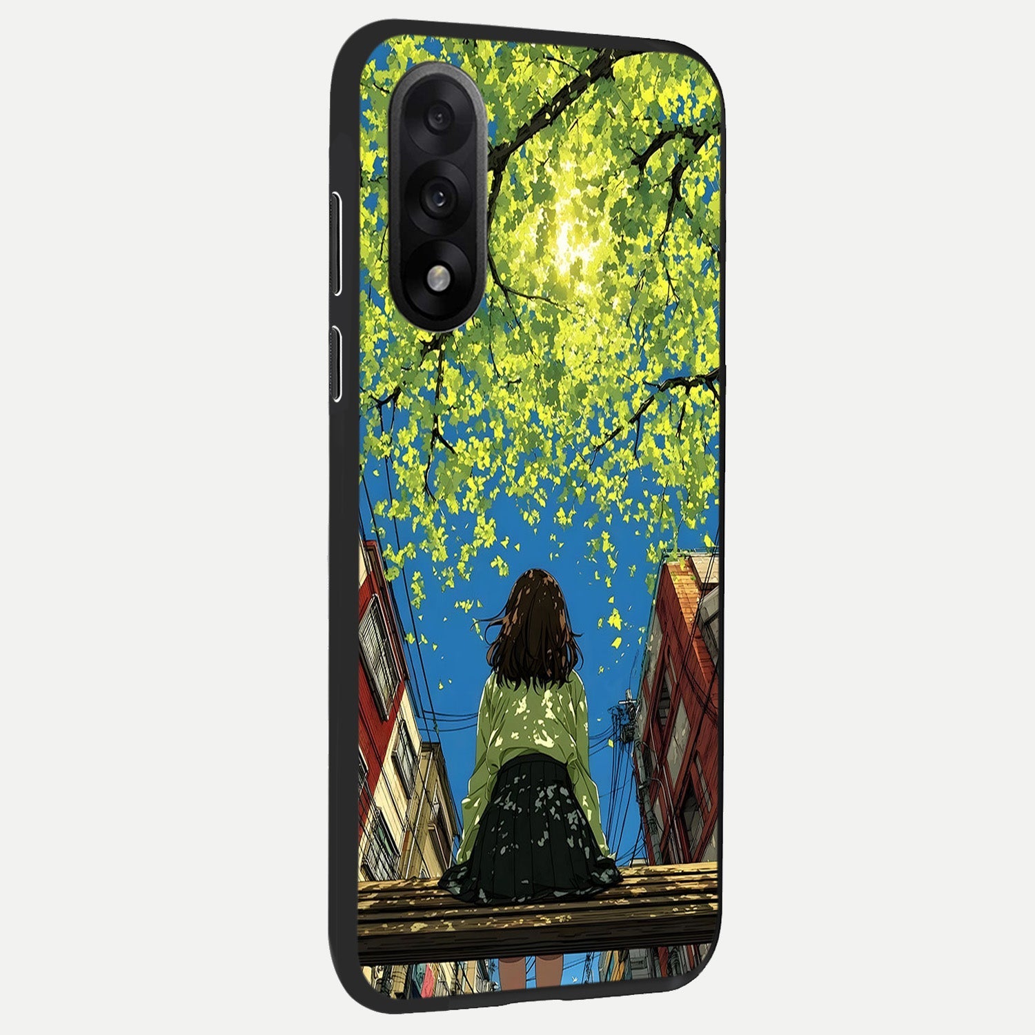  Golden Leaves Glow back cover For Oneplus Nord 5 slim fit glass case with vibrant aesthetic design