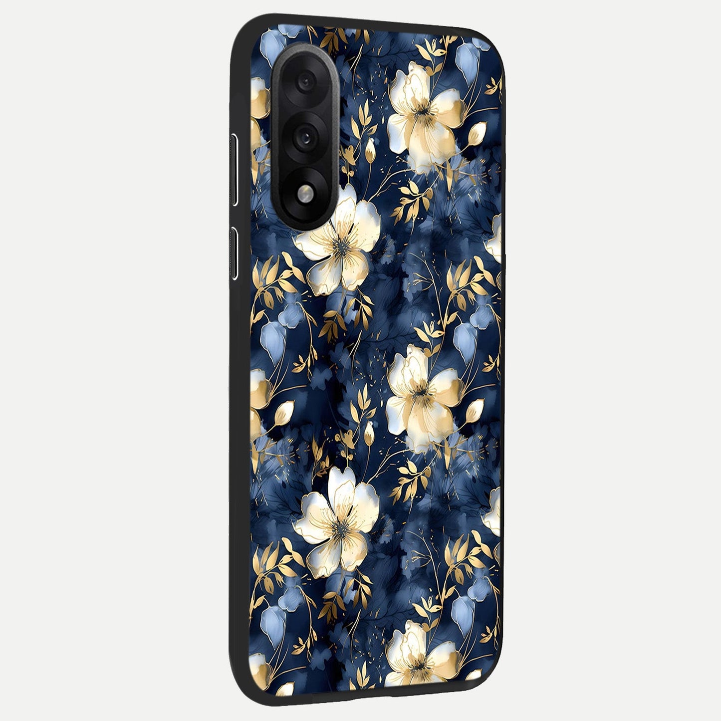  Golden Midnight Bloom back cover For Oneplus Nord 5 slim fit glass case with vibrant aesthetic design
