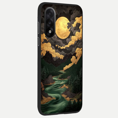  Golden River Moon back cover For Oneplus Nord 5 slim fit glass case with vibrant aesthetic design
