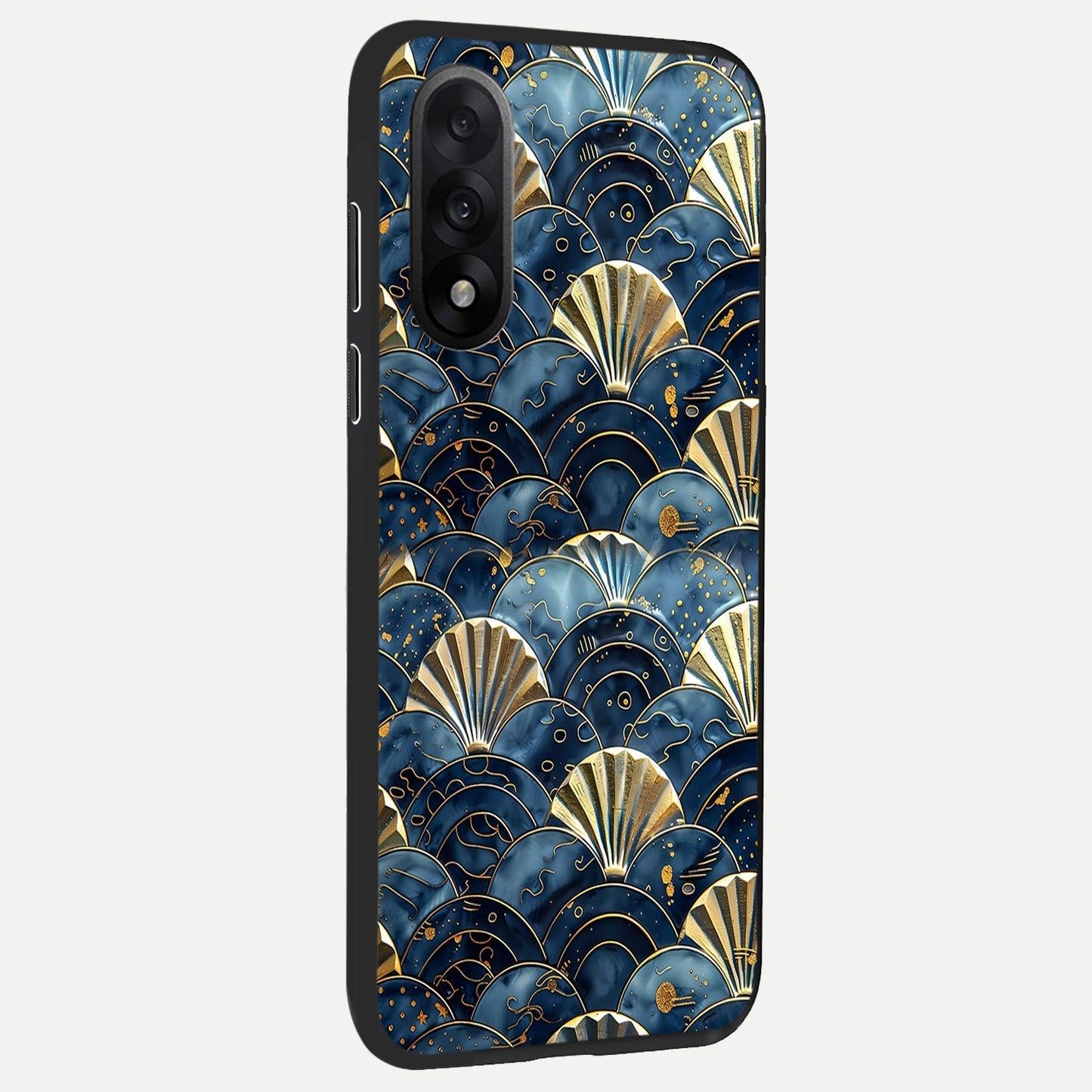  Golden Wave Luxe back cover For Oneplus Nord 5 slim fit glass case with vibrant aesthetic design