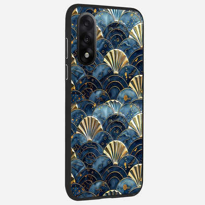  Golden Wave Luxe back cover For Oneplus Nord 5 slim fit glass case with vibrant aesthetic design