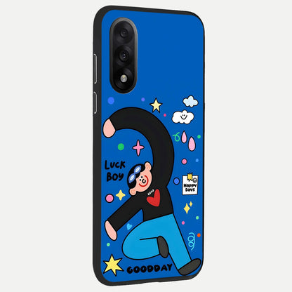  Happy Luck Vibe back cover For Oneplus Nord 5 slim fit glass case with vibrant aesthetic design