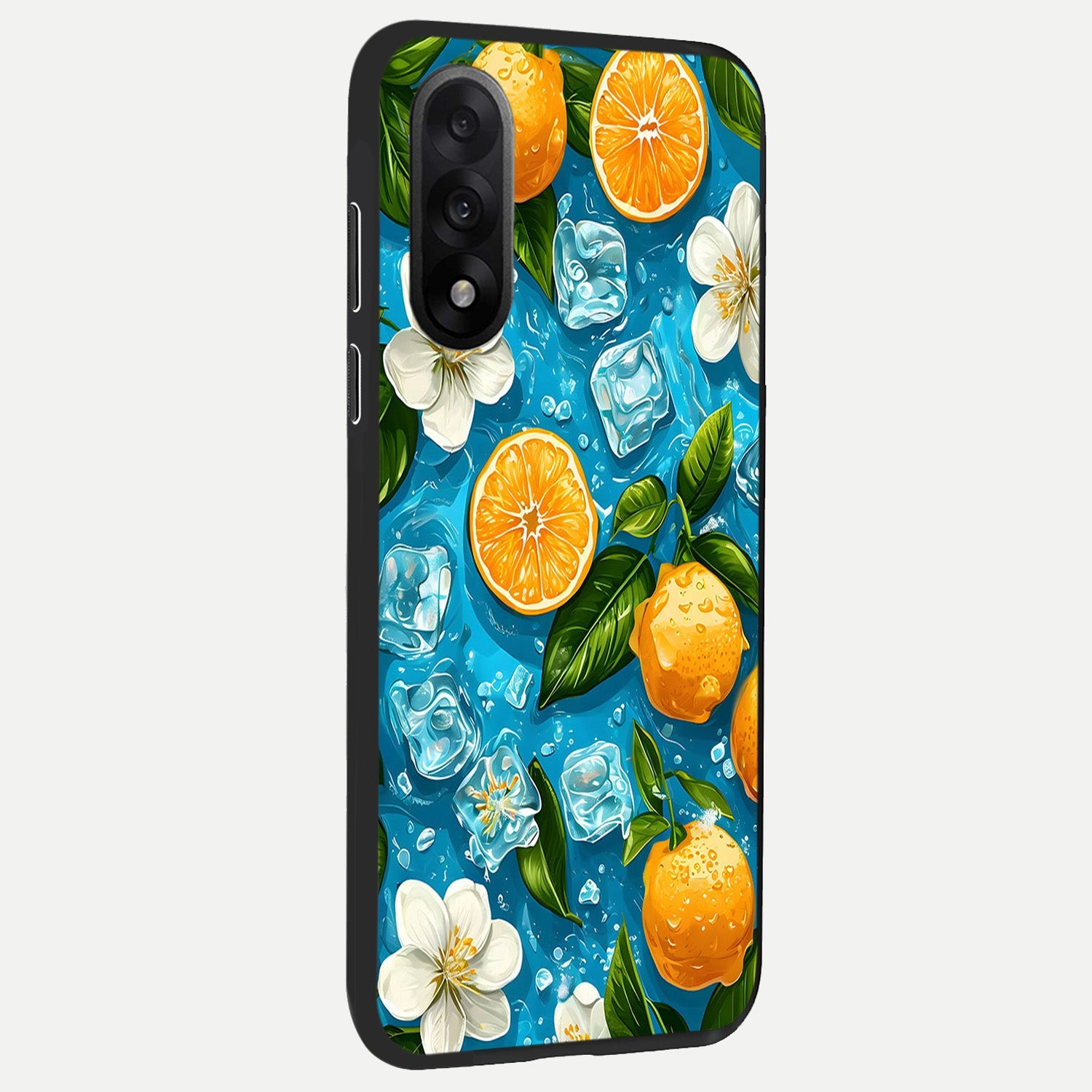  Ice Cube With Orange back cover For Oneplus Nord 5 slim fit glass case with vibrant aesthetic design