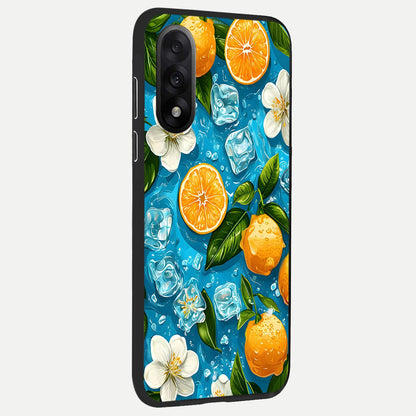  Ice Cube With Orange back cover For Oneplus Nord 5 slim fit glass case with vibrant aesthetic design