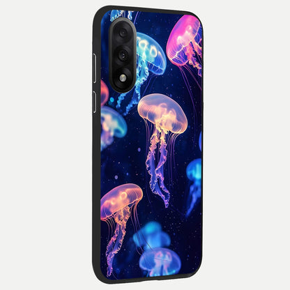  Jellyfish Pattern back cover For Oneplus Nord 5 slim fit glass case with vibrant aesthetic design
