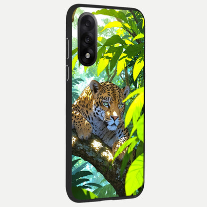  Leopard in Jungle back cover For Oneplus Nord 5 slim fit glass case with vibrant aesthetic design