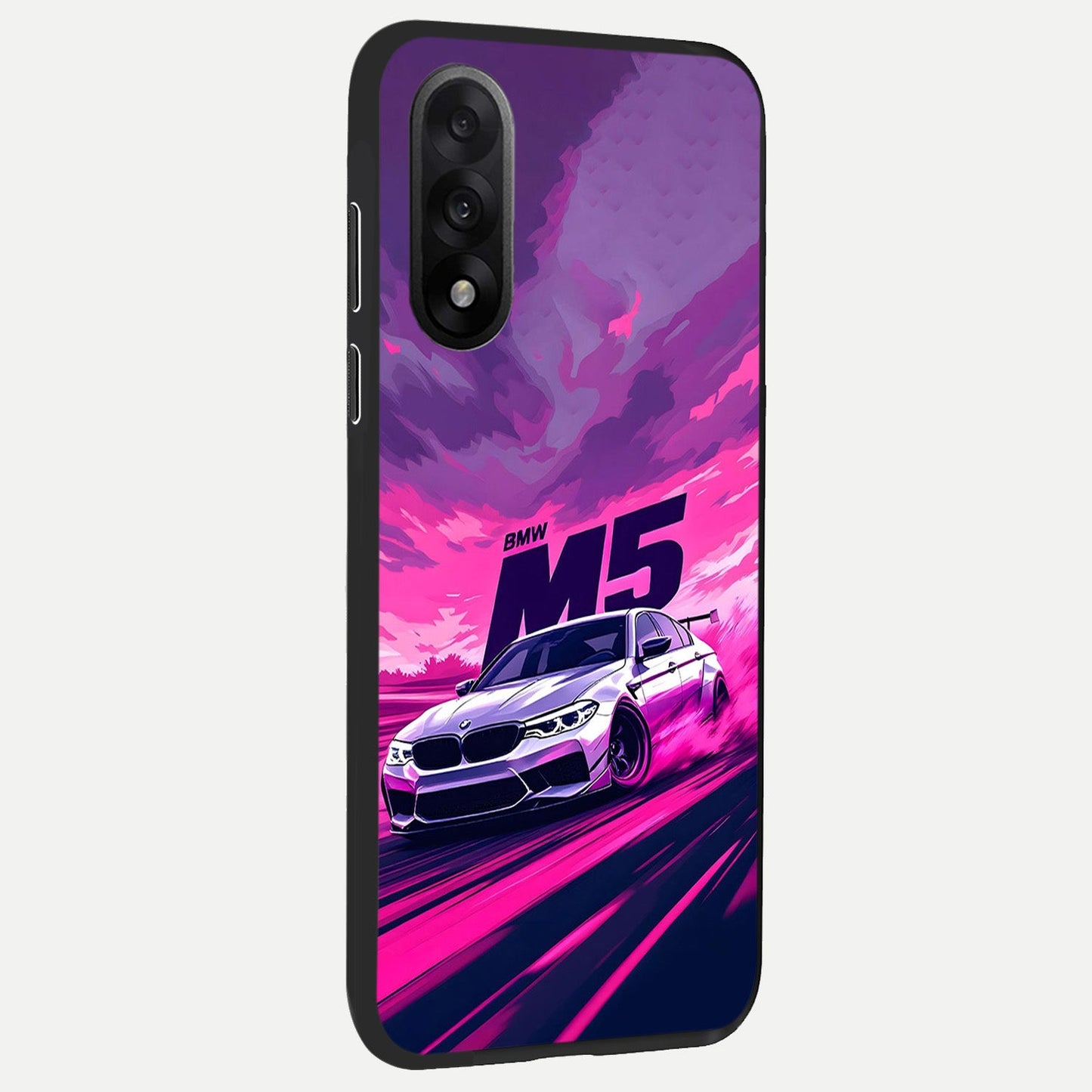  MS Neon Car back cover For Oneplus Nord 5 slim fit glass case with vibrant aesthetic design