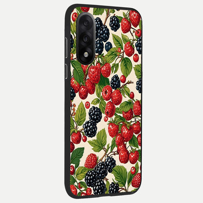  Mixed Berry Collage back cover For Oneplus Nord 5 slim fit glass case with vibrant aesthetic design