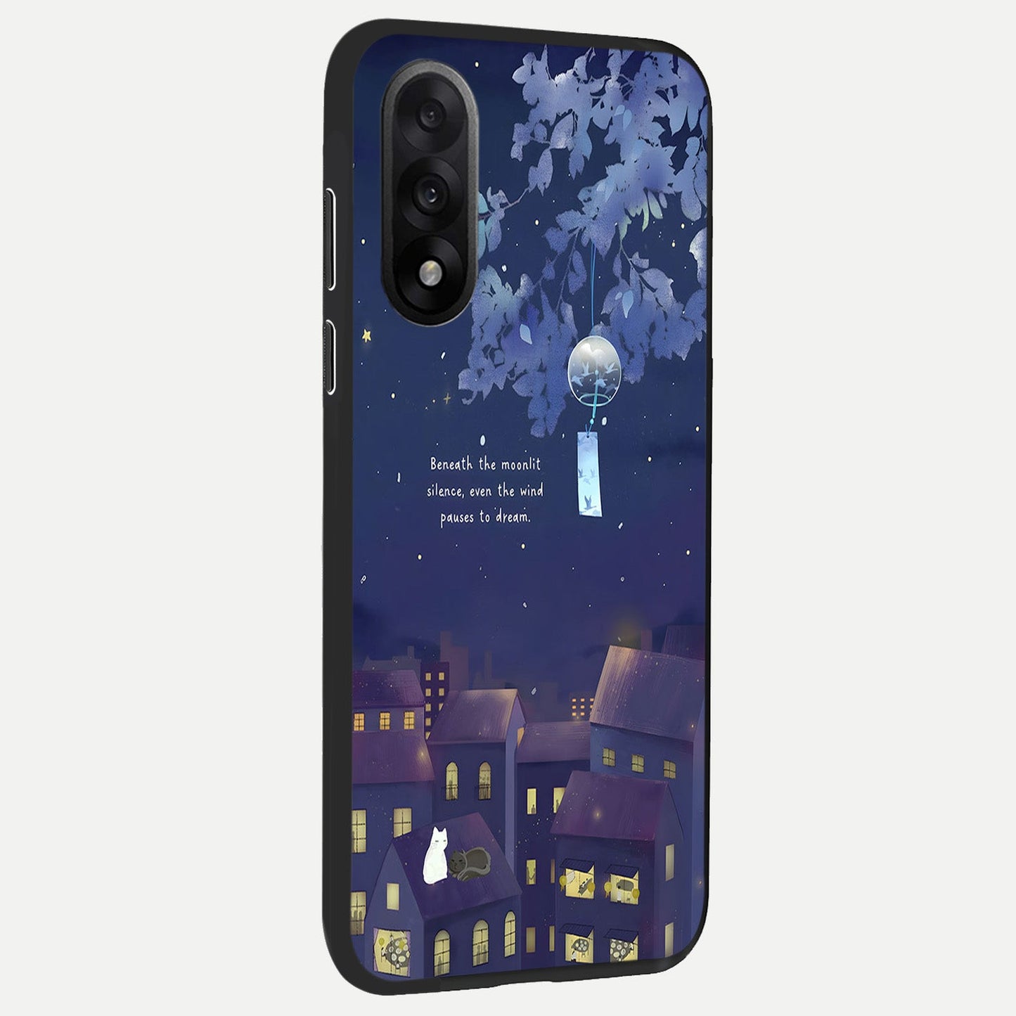  Moonlit Cat Silence back cover For Oneplus Nord 5 slim fit glass case with vibrant aesthetic design