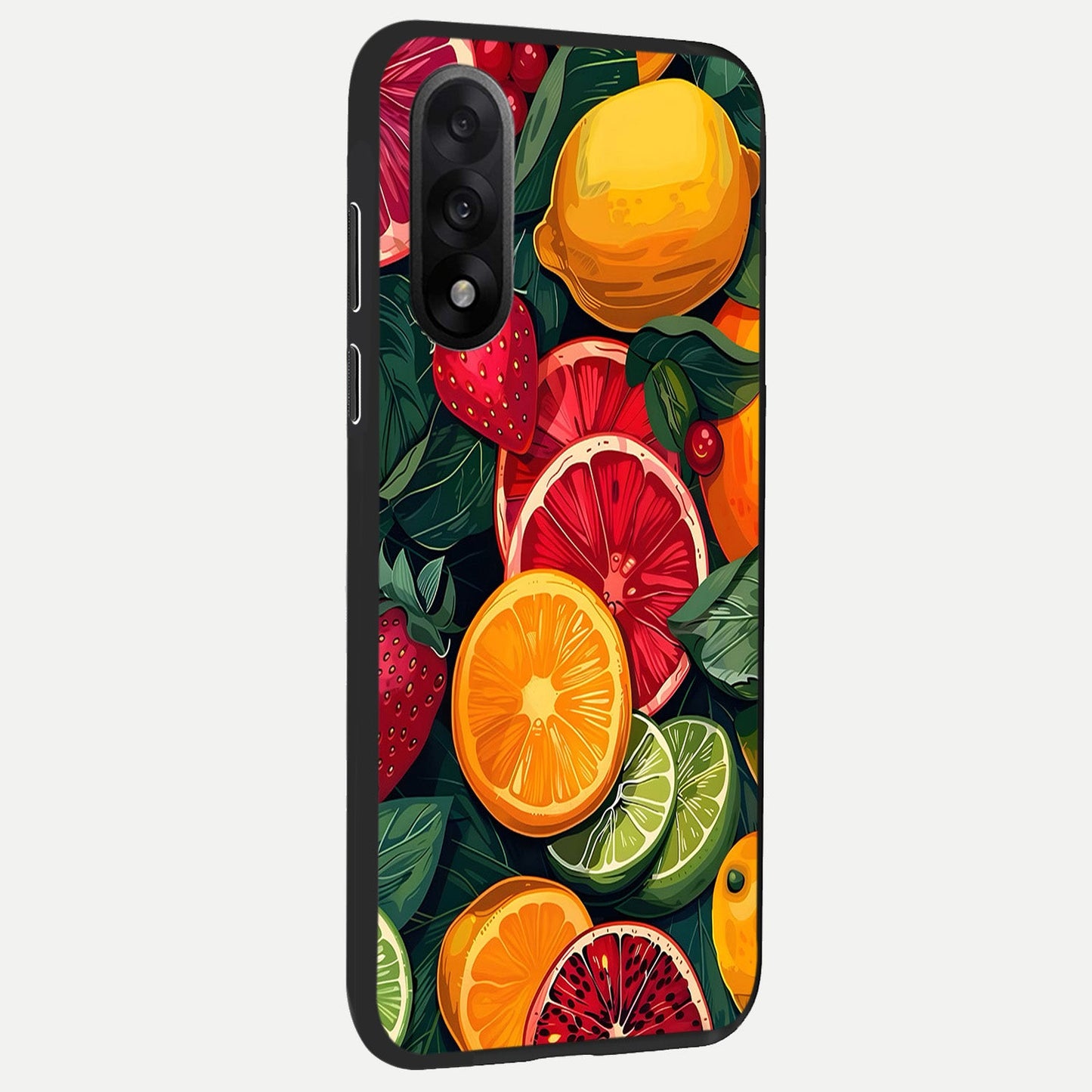  Multiple Fruits back cover For Oneplus Nord 5 slim fit glass case with vibrant aesthetic design