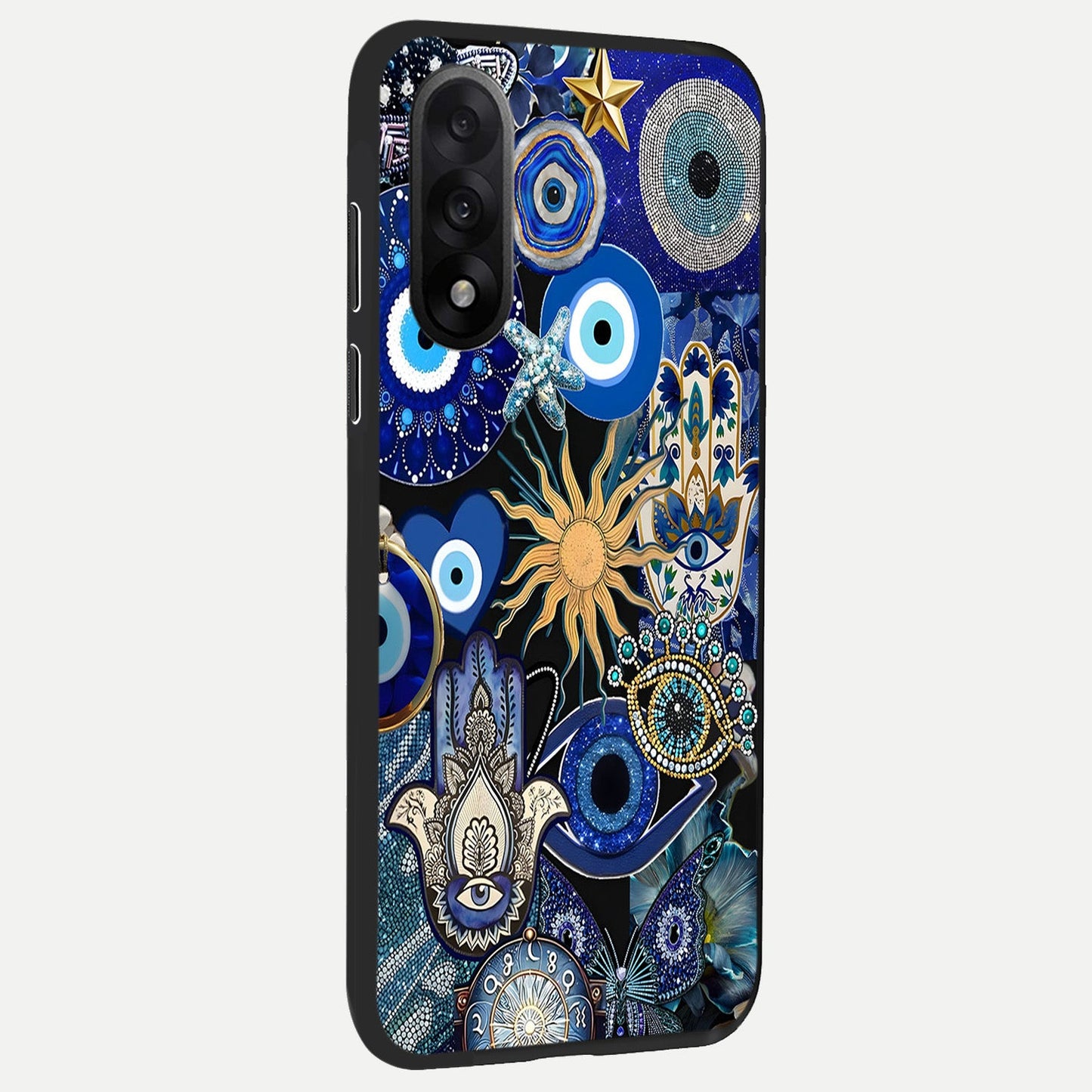  Mystic Blue Evil Eye back cover For Oneplus Nord 5 slim fit glass case with vibrant aesthetic design