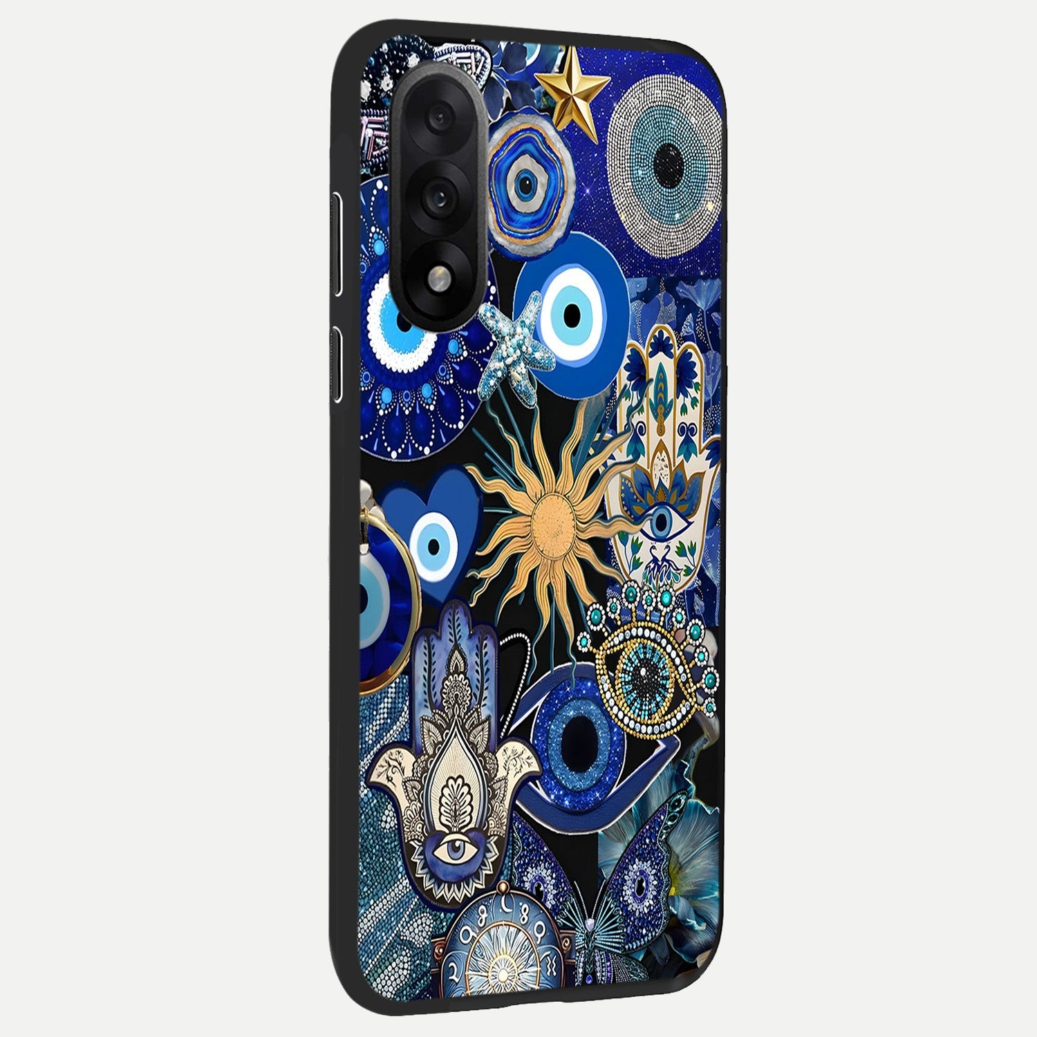  Mystic Blue Evil Eye back cover For Oneplus Nord 5 slim fit glass case with vibrant aesthetic design