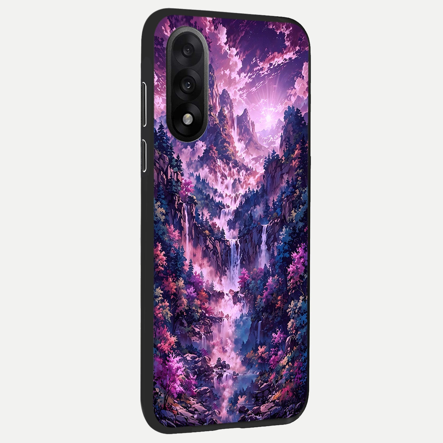  Mystic Cascade Peaks back cover For Oneplus Nord 5 slim fit glass case with vibrant aesthetic design