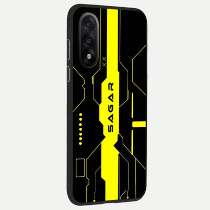  Neon CYBERPUNK Custom Name back cover For Oneplus Nord 5 slim fit glass case with vibrant aesthetic design
