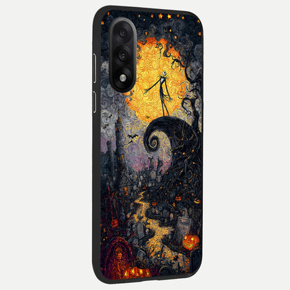  Pumpkin Moon Night back cover For Oneplus Nord 5 slim fit glass case with vibrant aesthetic design