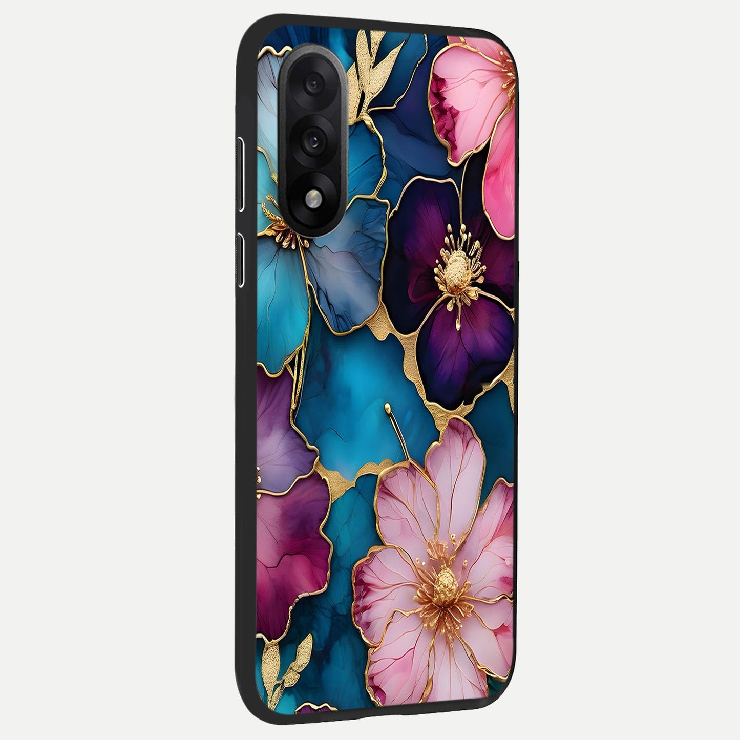  Sparkle Floral back cover For Oneplus Nord 5 slim fit glass case with vibrant aesthetic design