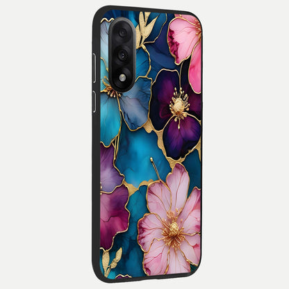  Sparkle Floral back cover For Oneplus Nord 5 slim fit glass case with vibrant aesthetic design