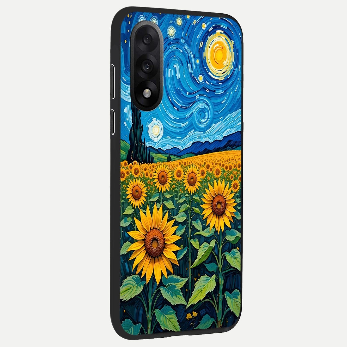  Starry Sunflower Dreams back cover For Oneplus Nord 5 slim fit glass case with vibrant aesthetic design