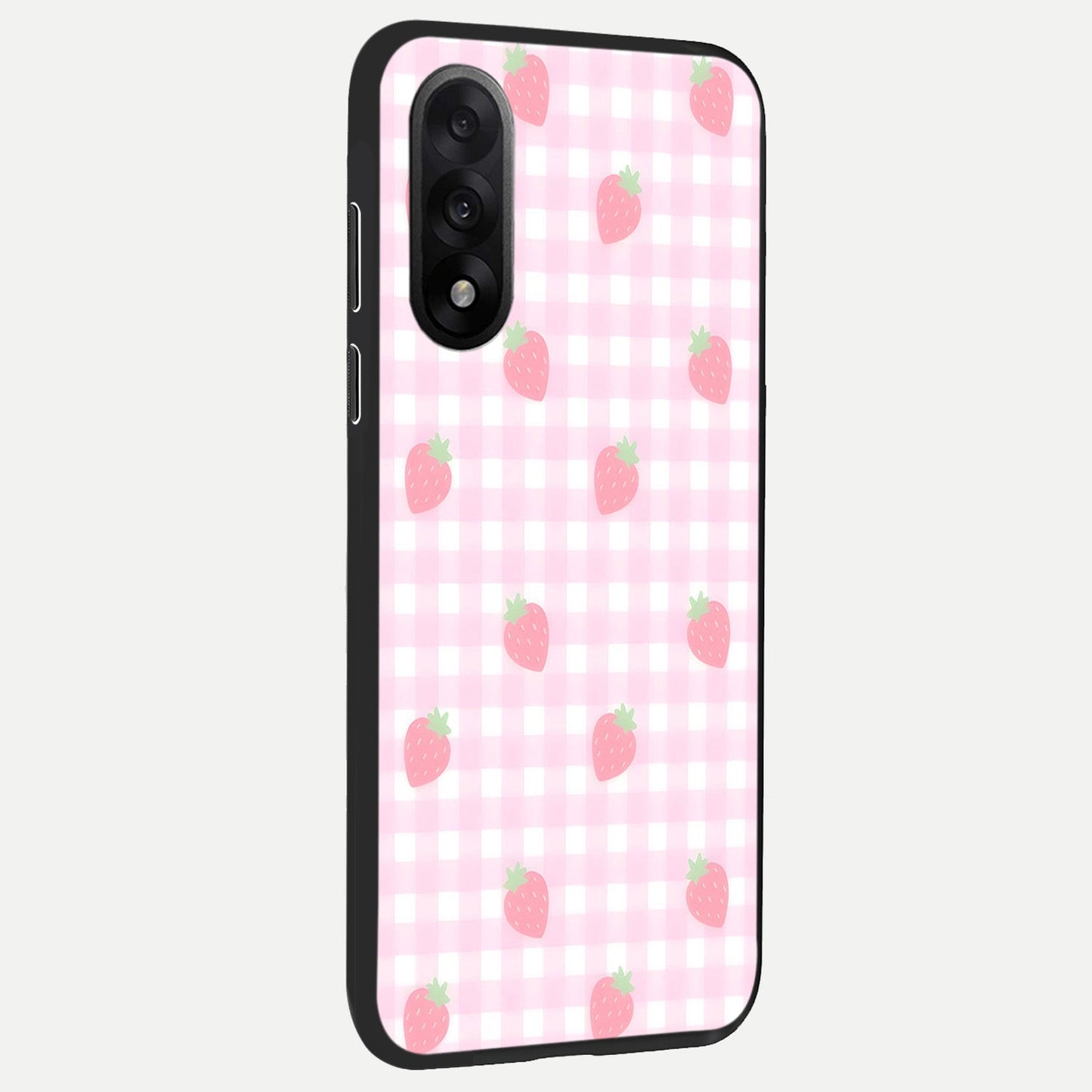  Strawberry Picnic Love back cover For Oneplus Nord 5 slim fit glass case with vibrant aesthetic design