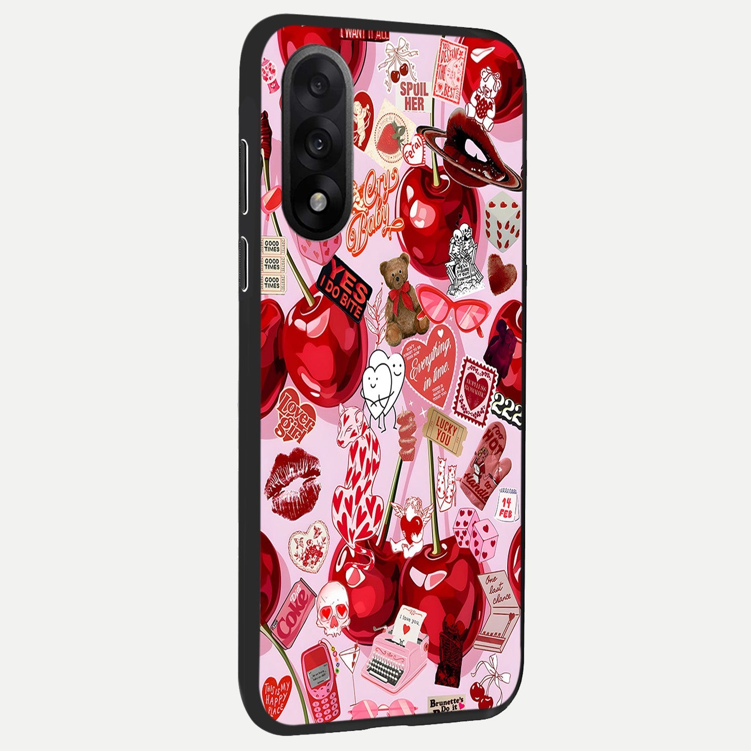  Sweet Cherry Chaos back cover For Oneplus Nord 5 slim fit glass case with vibrant aesthetic design